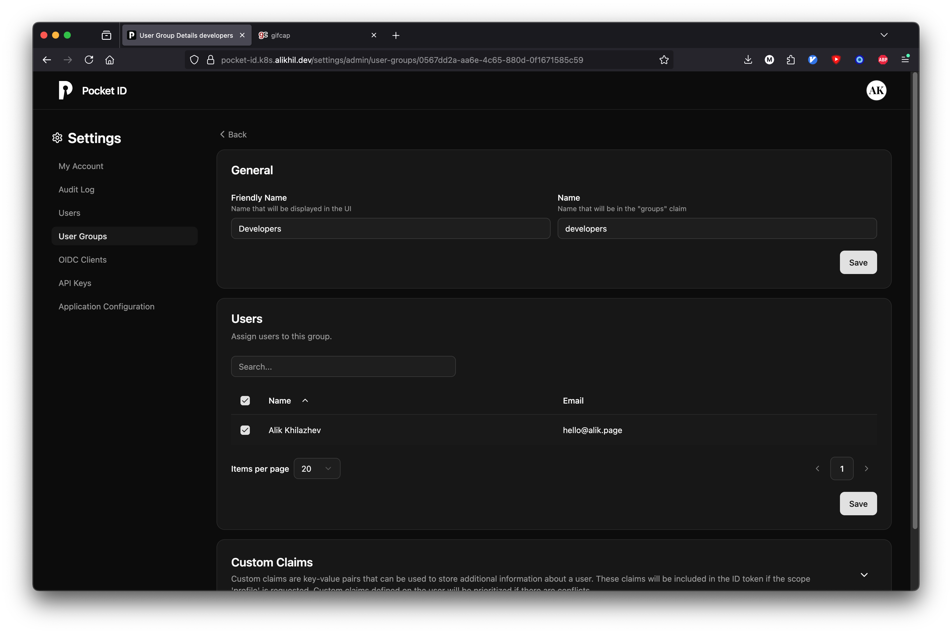 Create group